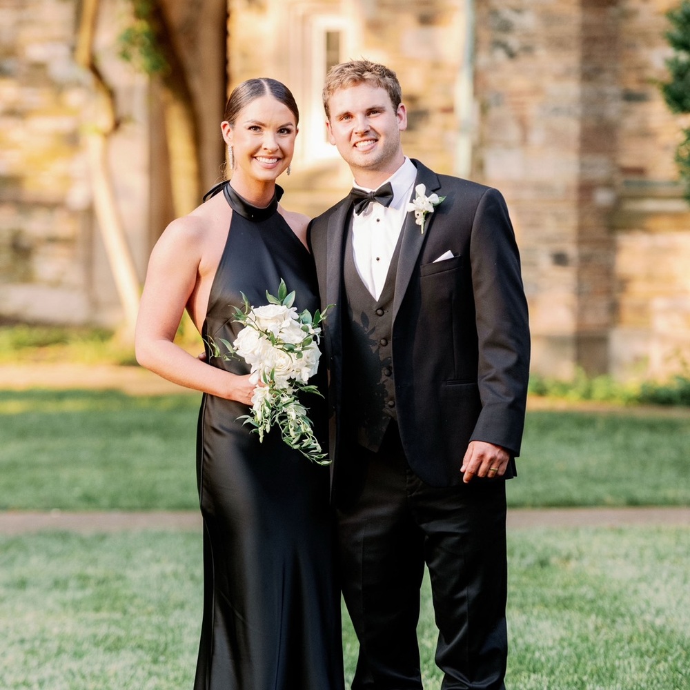 Bella Bridesmaid Satin Black Dress